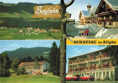 AK / Ansichtskarte  Scheffau Scheidegg Bayern Bergheim der AWO Augsburg Erholungsheim Panorama Luftaufnahme