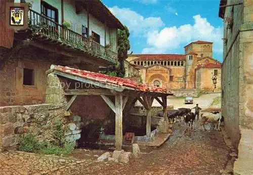 AK / Ansichtskarte  Santillana del Mar SANTANDER Cantabria ES Calle del Rio al fondo la Colegiata