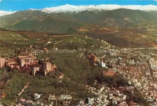 AK / Ansichtskarte  GRANADA Andalucia ES La Alhambra ciudad y la Sierra Nevada vista aérea