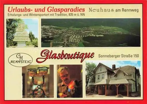 AK / Ansichtskarte  Neuhaus Rennweg Glasboutique Original Thueringer Glaskunst Luftaufnahme