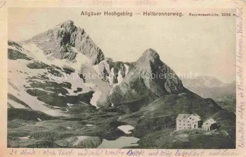 AK / Ansichtskarte  Rappenseehuette 2091m Allgaeuer Alpen Oberstdorf Allgaeuer Hochgebirge Heilbronnerweg