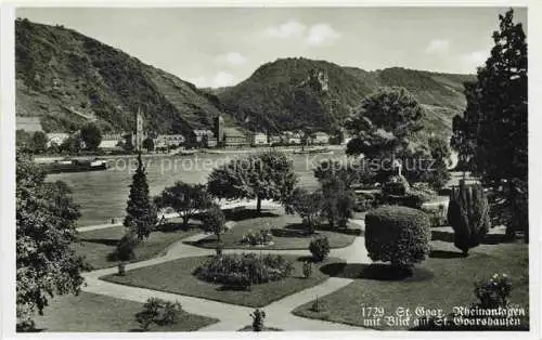 AK / Ansichtskarte  St Goar Rhein Rheinanlagen mit Blick auf St Goarshausen