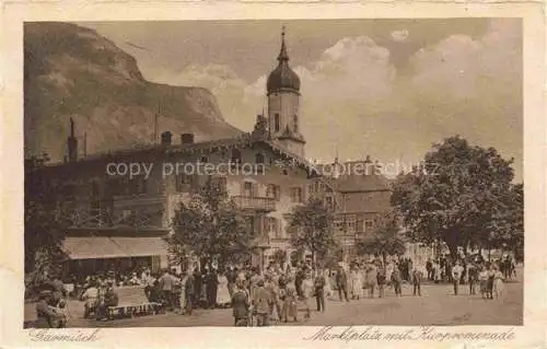 AK / Ansichtskarte  GARMISCH-PARTENKIRCHEN Marktplatz mit Kurpromenade