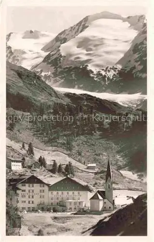 AK / Ansichtskarte  Obergurgl Ober-Gurgl Soelden oetztal Imst Tirol AT Gletscherdorf mit Schalfkogl und oetztaler Alpen