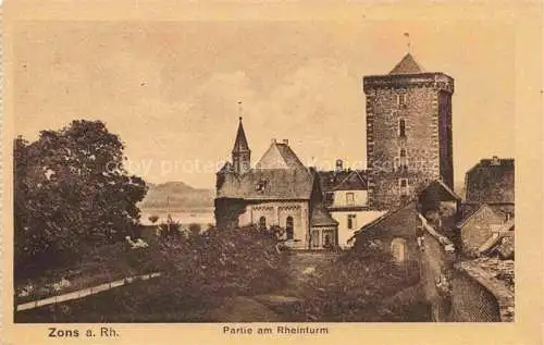 AK / Ansichtskarte  Zons Rhein Partie am Rheinturm