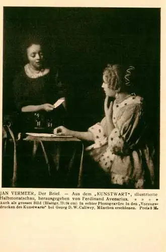 AK / Ansichtskarte  Vermeer Jan Kuenstlerkarte Kunstwart Der Brief