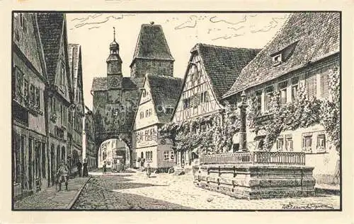 AK / Ansichtskarte  ROTHENBURG   TAUBER Roedergasse mit Markusturm und Brunnen