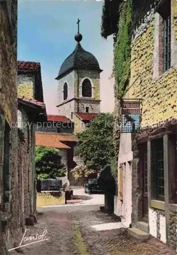 AK / Ansichtskarte  Perouges Bourg-en-Bresse 01 Ain La Rue du Prince et l'Eglise