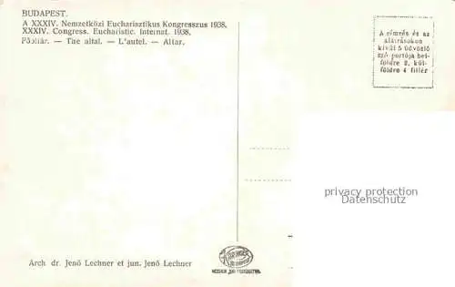 AK / Ansichtskarte  BUDAPEST HU XXXIV. Congress Eucharistic International 1938