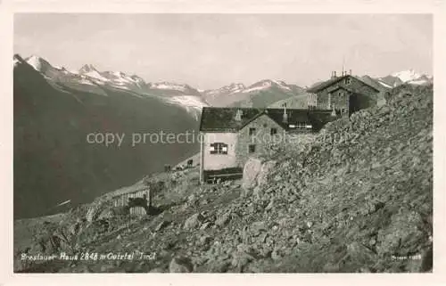 AK / Ansichtskarte  Breslauerhaus Breslauerhuette 2840m Tirol AT Berghaus oetztaler Alpen Panorama Bergwelt