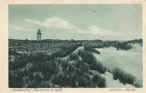 AK / Ansichtskarte  Kampen  Sylt Panorama Duenen Leuchtturm Kupfertiefdruck