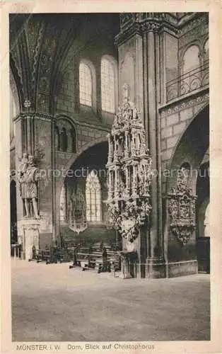 AK / Ansichtskarte  MueNSTER   Westfalen NRW Dom Innenansicht Blick auf Christophorus