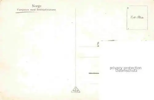 AK / Ansichtskarte  Vangsnes Norge Panorama mit Frithjofstatuen