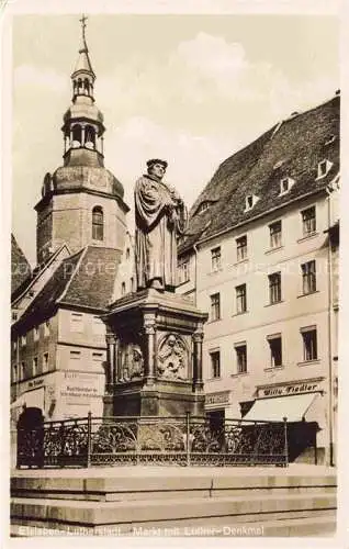 AK / Ansichtskarte  Eisleben Markt mit Luther-Denkmal