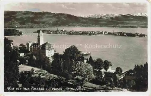 AK / Ansichtskarte  Bad Schachen Lindau Panorama Blick ueber den Bodensee zu den Alpen