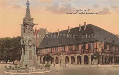 AK / Ansichtskarte  Halberstadt Harz Dompropstei und Kriegerdenkmal