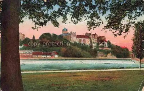 AK / Ansichtskarte  Bernburg Saale Blick ueber die Saale zum Schloss