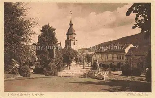 AK / Ansichtskarte  Friedrichroda Thueringen Wilhelmsplatz Blick zur Kirche