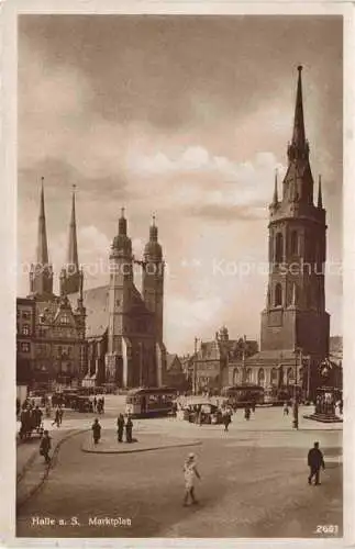 AK / Ansichtskarte  HALLE  SAALE Marktplatz Kirche