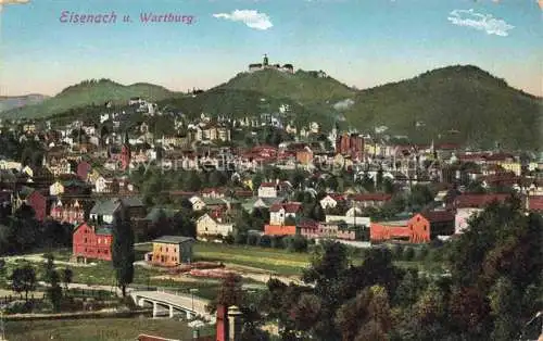 AK / Ansichtskarte  EISENACH Thueringen Stadtpanorama mit Blick zur Wartburg