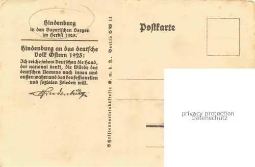 AK / Ansichtskarte  HINDENBURG  Paul von Politik Generalfeldmarschall