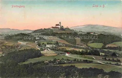 AK / Ansichtskarte  Poestlingberg Linz Oberoesterreich AT Panorama Blick zur Wallfahrtskirche