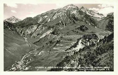 AK / Ansichtskarte  Stuben  Vorarlberg Flexenstrasse Tirol AT Panorama mit Arlberg-Flexentrasse