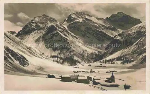 AK / Ansichtskarte  Sertig Davos GR Winterpanorama mit Mittaghorn Plattenhorn und Hochducan