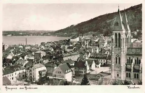 AK / Ansichtskarte  BREGENZ Vorarlberg Bodensee Stadtpanorama mit Kirche Blick auf den See