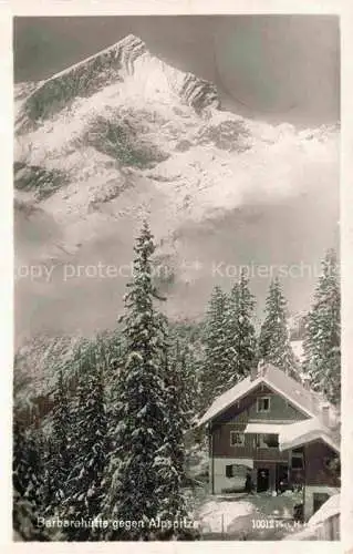 AK / Ansichtskarte  GARMISCH-PARTENKIRCHEN Barbarahuette Blick gegen Alpspitze Serie Deutsche Heimatbilder