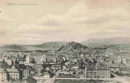 AK / Ansichtskarte  GRAZ  Steiermark AT Stadtpanorama Blick von der St. Josef-Kirche