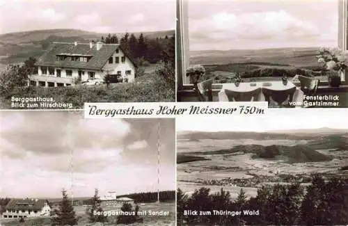 AK / Ansichtskarte  Hausen Witzenhausen Berggasthaus Hirschberg Fensterblick Sender Panorama
