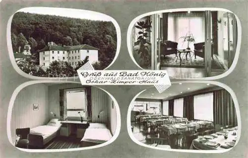 AK / Ansichtskarte  Bad Koenig Odenwald Hessen Odenwaldsanatorium Oskar Zimper Haus Speisesaal Zimmer