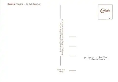 AK / Ansichtskarte  Raesfeld Schloss Raesfeld Fliegeraufnahme