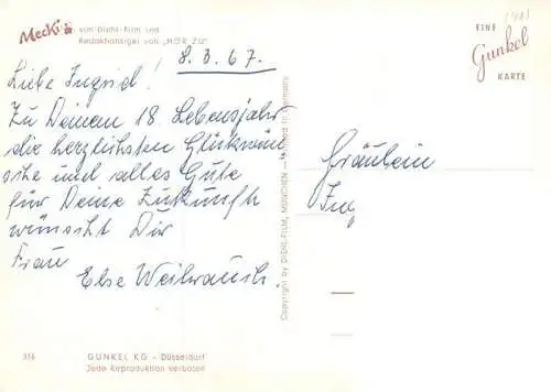 AK / Ansichtskarte  Mecki Nr. 316 Diehl Film Hoer Zu Igel Brief 
