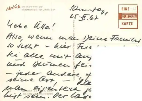 AK / Ansichtskarte  Mecki Nr. 310 Diehl Film Hoer Zu Glueck Igel Pilz Kleeblatt 