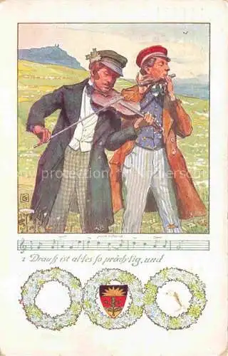 AK / Ansichtskarte  Schulverein Deutscher Nr. 107 Liederkarte Viola Floete Litho