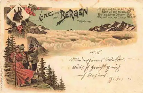 AK / Ansichtskarte  Gruss aus den Bergen Litho Gaemsen 