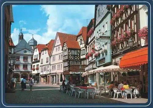 AK / Ansichtskarte  Lohr Main Hauptstrasse Altstadt Fachwerkhaeuser Strassencafés