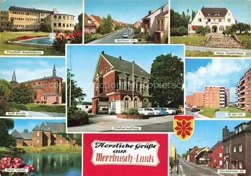 AK / Ansichtskarte  Lank-Latum Meerbusch Rhein Krankenhaus Strassenpartie Haus Niederrhein Kirche Stadtverwaltung Wohnsiedlung Haus Latum