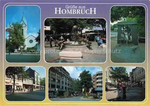 AK / Ansichtskarte  Hombruch Dortmund Kirche Brunnen Denkmal Partie Ortszentrum Fussgaengerzone