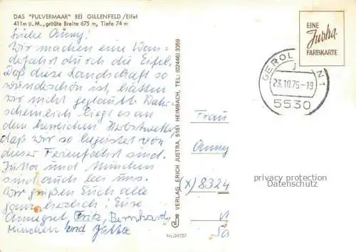 AK / Ansichtskarte  Gillenfeld Eifel Rheinland-Pfalz Das Pulvermaar