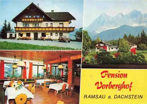 AK / Ansichtskarte  Ramsau Dachstein Steiermark AT Pension Vorberghof Gastraum Alpenblick