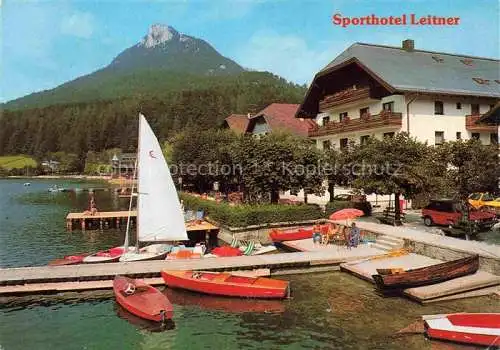 AK / Ansichtskarte  Fuschl See Salzkammergut AT Sporthotel Leitner Badesteg Anleger