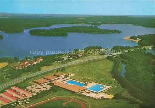 AK / Ansichtskarte  Haltern See Fliegeraufnahme Stausee Sportzentrum Freibad Suedufer