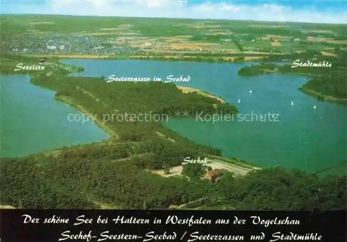 AK / Ansichtskarte  Haltern See Seestern Seeterrassen im Seebad Stadtmuehle Fliegeraufnahme