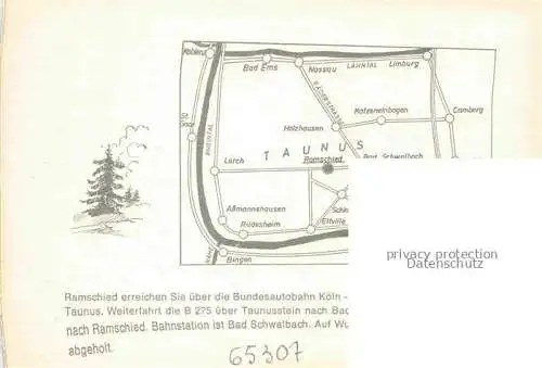 AK / Ansichtskarte  Ramschied Bad Schwalbach Hessen Pavillon Pension Wisperblick Gastraum Wassertretanlage