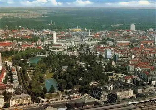 AK / Ansichtskarte  KARLSRUHE Baden Fliegeraufnahme mit Stadtgarten und Zoo