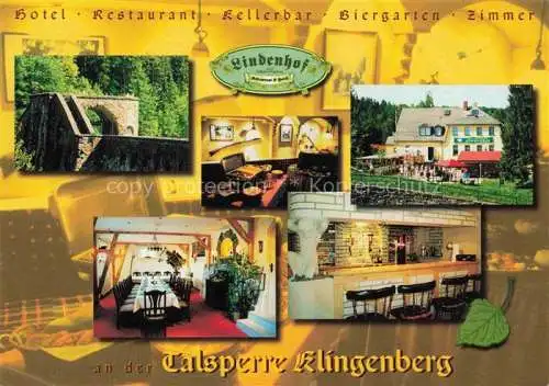 AK / Ansichtskarte  Klingenberg Pretzschendorf Sachsen Hotel Restaurant Lindenhof Kellerbar Biergarten Zimmer