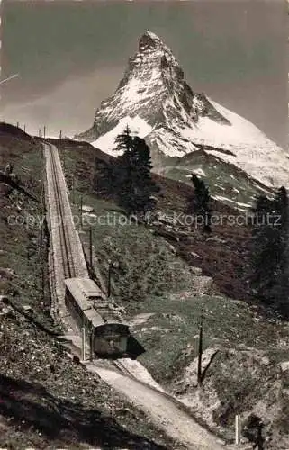 AK / Ansichtskarte  Zahnradbahn Standseilbahn Furniculaire Rack Railway-- Zermatt Matterhorn